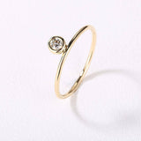 0.3ct Round Cut Diamond Minimalist Stacking Solitaire Band 14k Yellow Gold Over