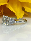 1.6ct Asscher Cut VVS1 Diamond Three Stone Engagement Ring 14k White Gold Finish