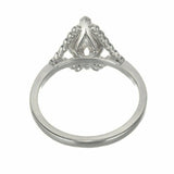 1.78ct Marquise Cut Diamond Engagement Ring Halo Solitaire 14k White Gold Finish