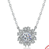 2ct Round Cut VVS1D Diamond Snowflake Pendant with Chain 14k White Gold Finish