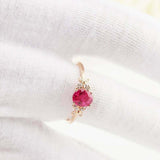 1.2ct Oval Cut Pink Ruby Solitaire Butterfly Accents Ring 14k Yellow Gold Finish