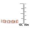 20Ct Round Peach Morganite and Diamond Queens Tennis Bracelet 14K Rose Gold Over