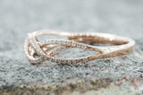 2ct Round Cut Diamond Wedding Band Infinity Twist Design 14k Rose Gold Finish