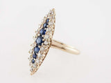 2.5ct Round Cut Blue Sapphire Engagement Ring Halo Vintage 14k Yellow Gold Over