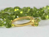 1ct Engagement Ring Oval Cut Green Peridot Solitaire 14k Yellow Gold Finish