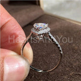 1.2ct Heart Cut Simulated Diamond Halo Engagement Ring 14k White Gold Plated