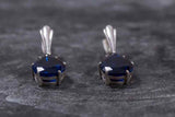 1.6ct Drop Earrings Pear Cut Blue Sapphire Solitaire Design 14k WhiteGold Finish