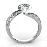 1.3ct Round Cut Diamond Tension Setting Engagement Ring 14k White Gold Finish