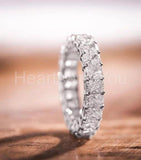 2.5ct Radiant Simulated Diamond Full Eternity Wedding Band 14k White Gold Plated