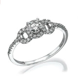 1.55ct Round Cut Diamond Engagement Ring Halo Split Shank 14k White Gold Finish