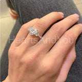 1.2ct Heart Simulated Diamond Three Stone Engagement Ring 14k White Gold Plated