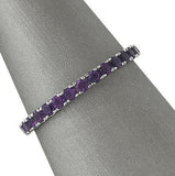 1.5Ct Round Cut Purple Amethyst Full Eternity Wedding Band 14K White Gold Finish