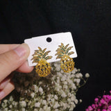 2ct Marquise Cut Yellow Citrine Pineapple Stud Earrings 14k Yellow Gold Finish