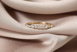 1ct Wedding Band Marquise Cut Diamond Minimalist Design 14k Yellow Gold Finish