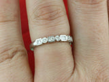 Eternity Bezel Wedding Ring Band 0.6ct Princess Cut Diamond 14k WhiteGold Finish