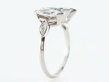 4ct Marquise Cut Diamond Engagement Ring Trilogy Solitaire 14k White Gold Finish