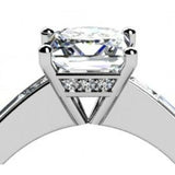 1ct Princess Cut Diamond Stylish Solitaire Engagement Ring 14k White Gold Finish