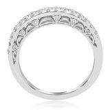 1ct Round Cut Diamond Wedding Ring Band Elegant Half Eternity 14k WhiteGold Over