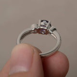 1ct Round Purple Amethyst Milgrain Vintage Engagement Ring 14k White Gold Finish