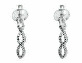 0.2ct Round Cut Black Diamond Twist Infinity Dangle Earrings 14k White Gold Over