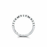 Stackable Hearts Valentine Gift Band 0.09ct Round Cut Diamond 14k WhiteGold Over