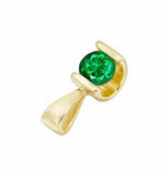 1ct Round Cut Green Emerald Unique Design Pendant 14k YellowGold Finish NO CHAIN