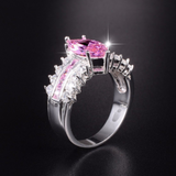 3ct Marquise Cut Pink Sapphire Engagement Ring 14k White Gold Finish Cocktail