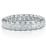 3.9ct Radiant Cut Diamond Wedding Band Full Eternity Iced 14k White Gold Finish