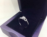 1.55ct Round Cut Diamond Engagement Ring Halo Split Shank 14k White Gold Finish