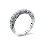 2.5Ct Round Cut Diamond Vintage Wedding Band Ring Women 14K White Gold Finish