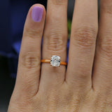 1.7ct Cushion Cut Diamond Engagement Ring 14k Rose Gold Finish Solitaire Wedding