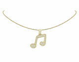 3ct Round Cut VVS1D Diamond Pendant Iced Music Note Emoji 14k Yellow Gold Finish