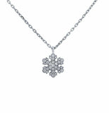 2.1ct Round Cut Diamond Pendant Snowflake Design 14k White Gold Finish NO CHAIN