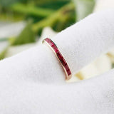 1ct Baguette Pink Ruby Wedding Band Channel Set Half Eternity 14k Rose Gold Over