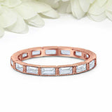 1.2ct Baguette Cut VVS1D Diamond Wedding Band Full Eternity 14k Rose Gold Finish