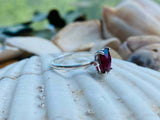 2.2ct Engagement Ring Cushion Cut Pink Ruby Solitaire 14k White Gold Finish