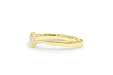 Minimalist Engagement Ring 0.35ct Baguette Cut Diamond 14k Yellow Gold Finish