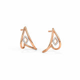 0.7ct Drop Earrings Round Cut Diamond Geometric Stylish 14k Rose Gold Finish