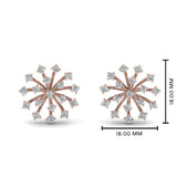 1ct Round Cut VVS1 Diamond Flower Stud Earrings Women 14k White Rose Gold Finish