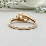 1.6ct Engagement Ring Heart Cut Diamond Bypass Design 14k Yellow Gold Finish