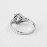 2ct Oval Diamond Engagement Ring Halo Split Band Solitaire 14k White Gold Finish