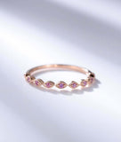 1ct Round Cut Pink Sapphire Wedding Band Vintage Half Eternity 14k RoseGold Over