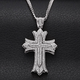 4ct Round Cut Diamond Jesus Christ Cross Pendant 18k White Gold Finish NO CHAIN