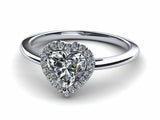 1ct Heart Cut VVS1 Diamond Solitaire Engagement Ring Love 14k White Gold Finish