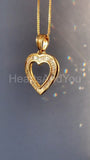 1ct Baguette Simulated Diamond Heart Valentine Pendant 14k Yellow Gold Plated