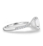 1ct Heart Simulated Diamond Solitaire with Accents Ring 14k White Gold Plated