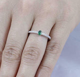 1.3ct Oval Cut Green Emerald Engagement Ring Diamond Accents 14k White Gold Over