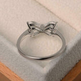 1ct Heart Cut Diamond Bow Shape Love Gift Engagement Ring 14k White Gold Finish