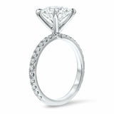 1.5ct Engagement Ring Round Cut Diamond Solitaire with Accent 14k WhiteGold Over