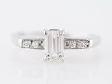 2ct Emerald Cut Diamond with Accent Solitaire Engagement Ring 14k WhiteGold Over